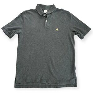 Brooks Brothers 346‎ Men's Polo Shirt Size Small Gray Pique Cotton Short Sleeve